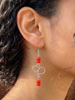 Coral Infinity Earrings Handmade